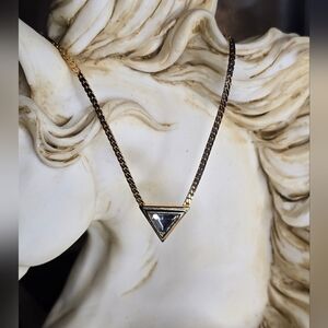 Vintage 1986 AVON flat snake pattern modern triangle modern triangle necklace